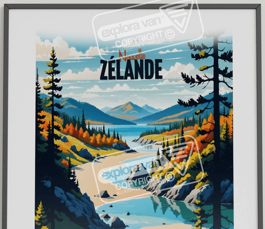 Affiche Vanlife "New Zélande" - Explora Van