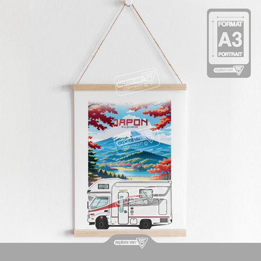 Affiche vanlife " Japon-Fujiyama"