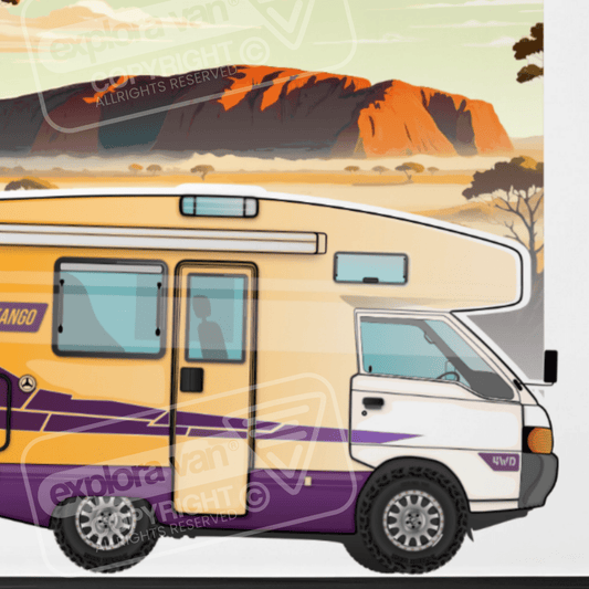 Affiche vanlife "australie - Ayers Rock" - Explora Van