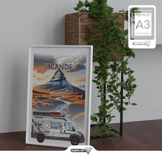Affiche vanlife "Islande" - Explora Van