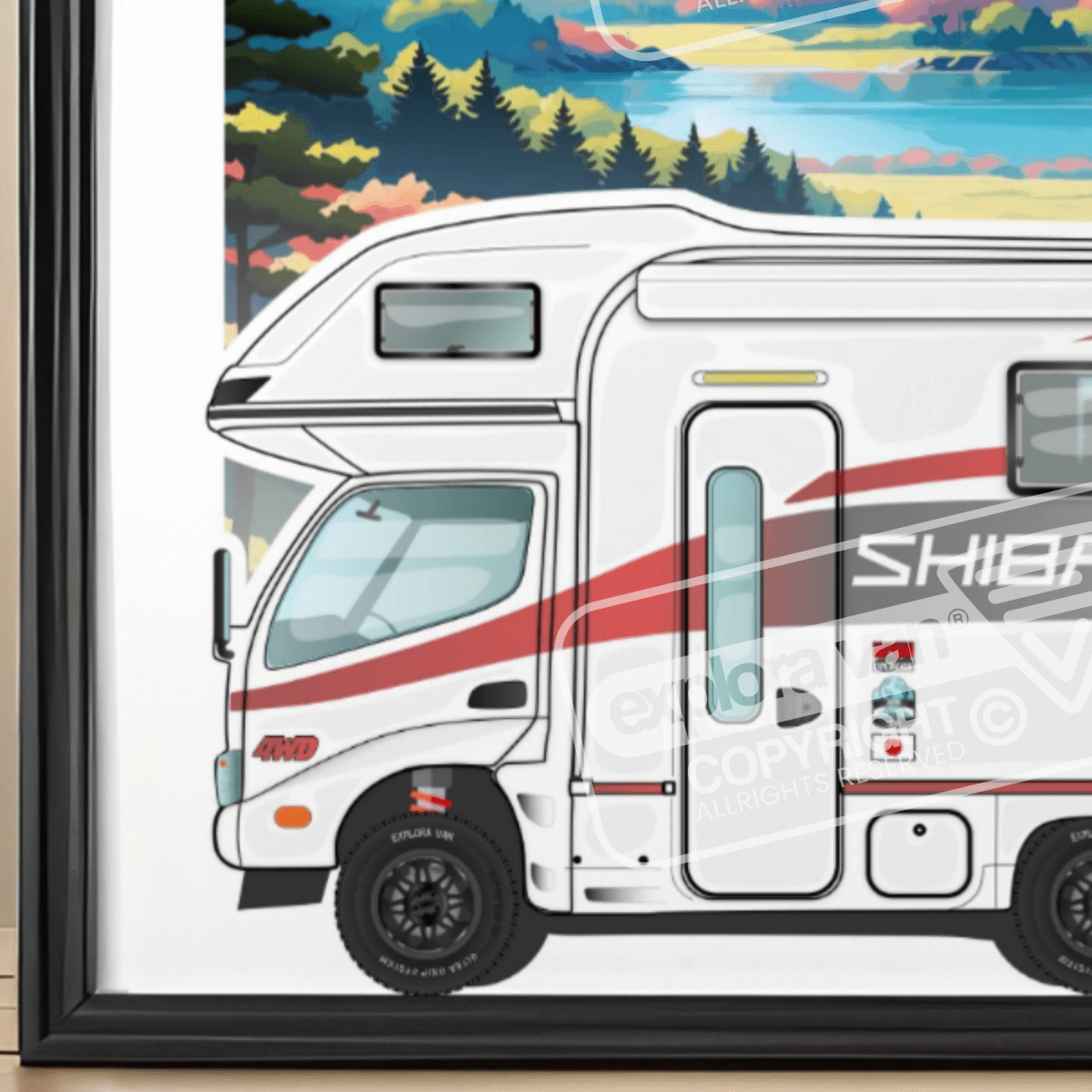 Affiche vanlife " Japon - Fujiyama" - Explora Van
