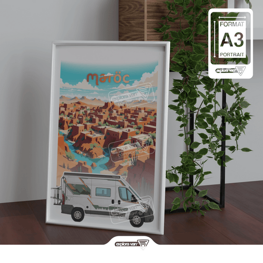 Affiche vanlife "Maroc" - Explora Van