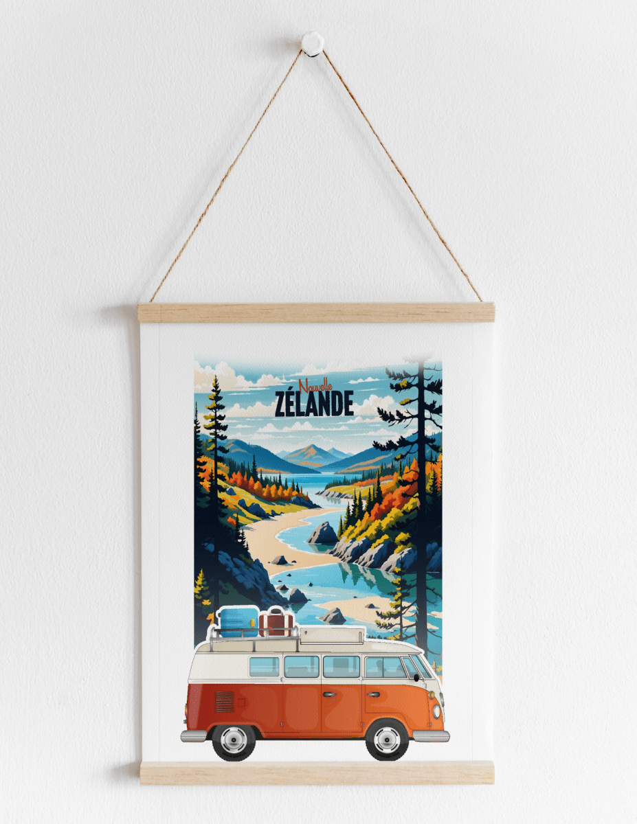 Affiche Vanlife "New Zélande" - Explora Van