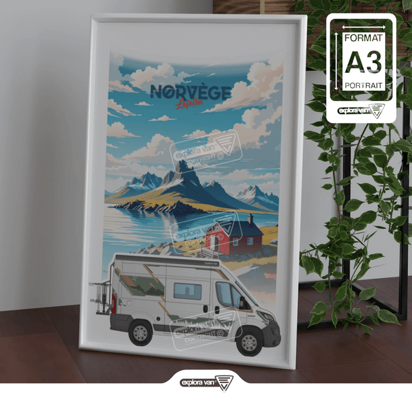 Affiche Vanlife "Norvège - Lofoten" - Explora Van