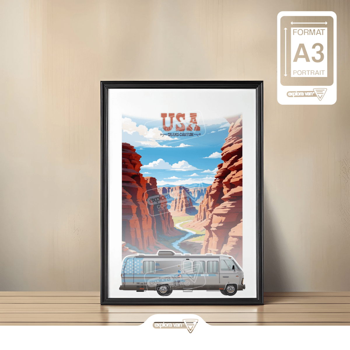 Affiche Vanlife "USA - Grand Canyon " - Explora Van